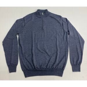 Men Peter Millar Autumn Crest 1/4 zip merino wool pullover sweater ME0S01, L